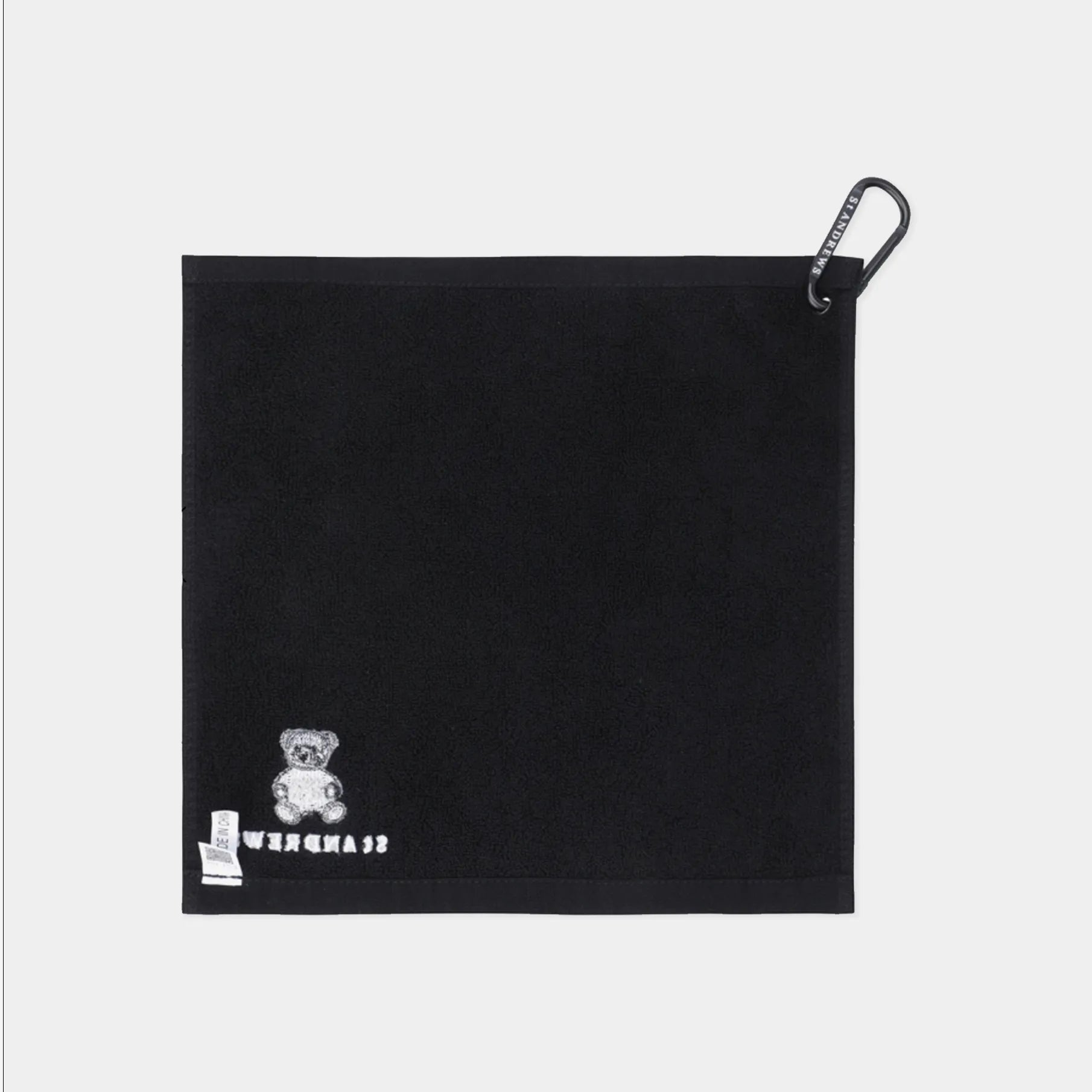 Teddy Bear Embroidered Golf Towel - Black - Erthe Golf