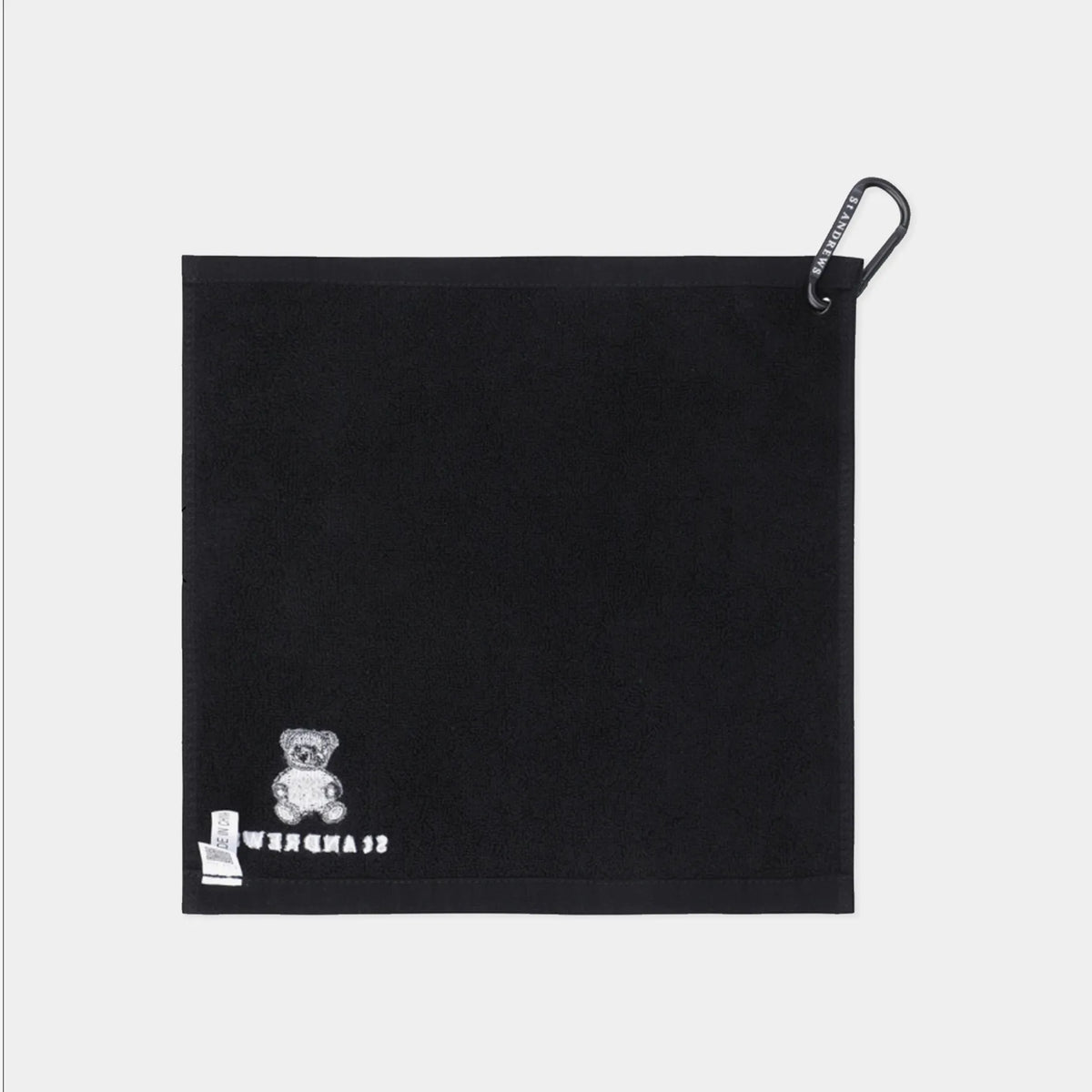 Teddy Bear Embroidered Golf Towel - Black - Erthe Golf