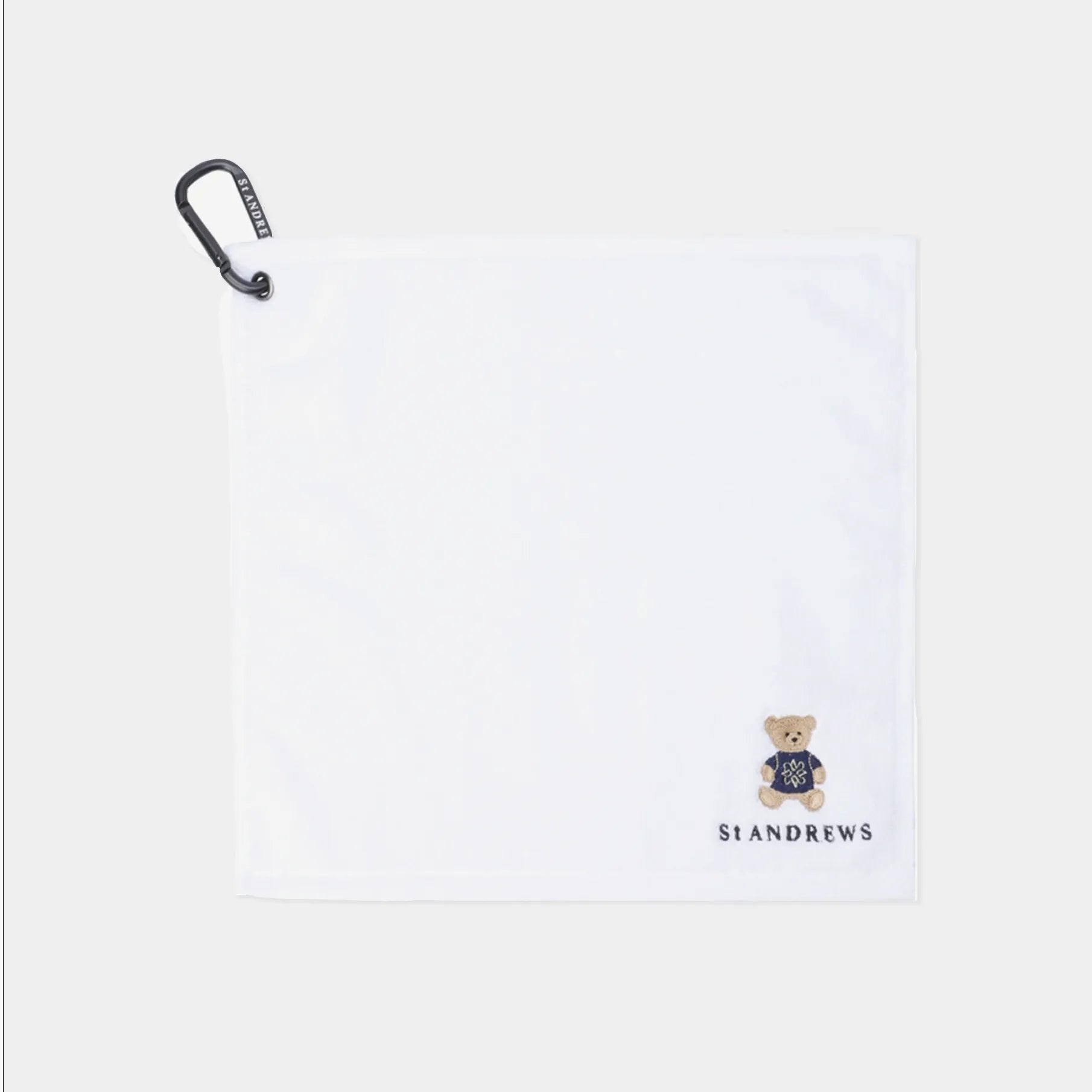 Teddy Bear Embroidered Golf Towel - White - Erthe Golf