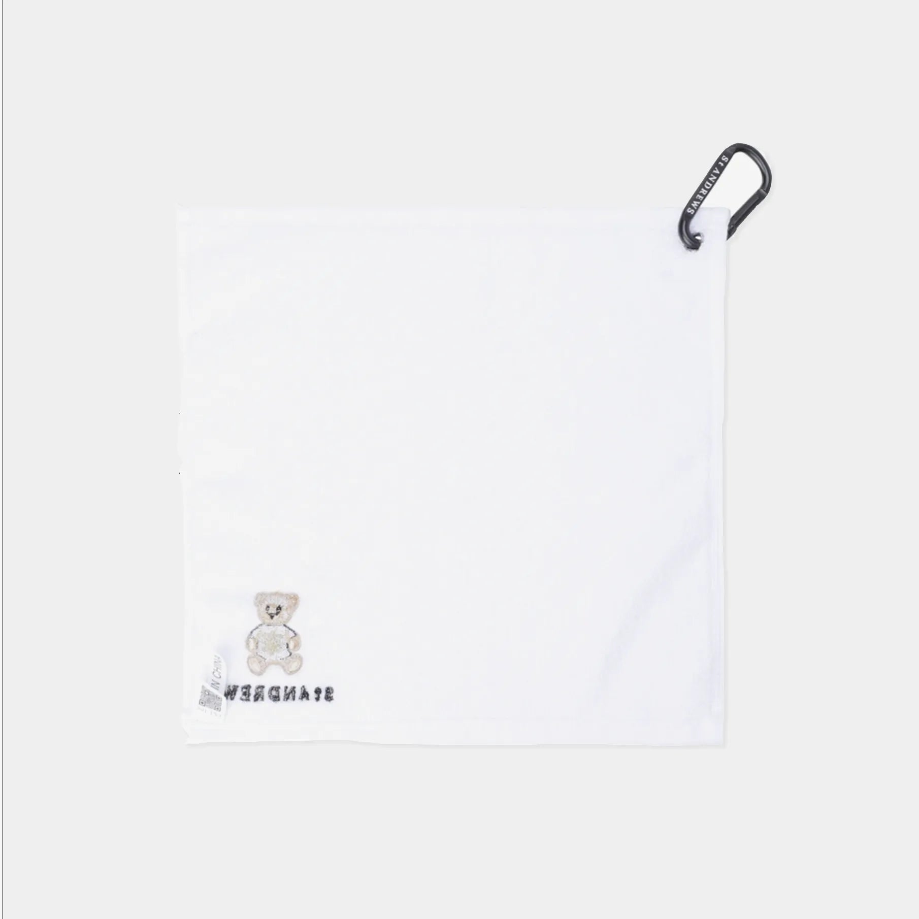 Teddy Bear Embroidered Golf Towel - White - Erthe Golf