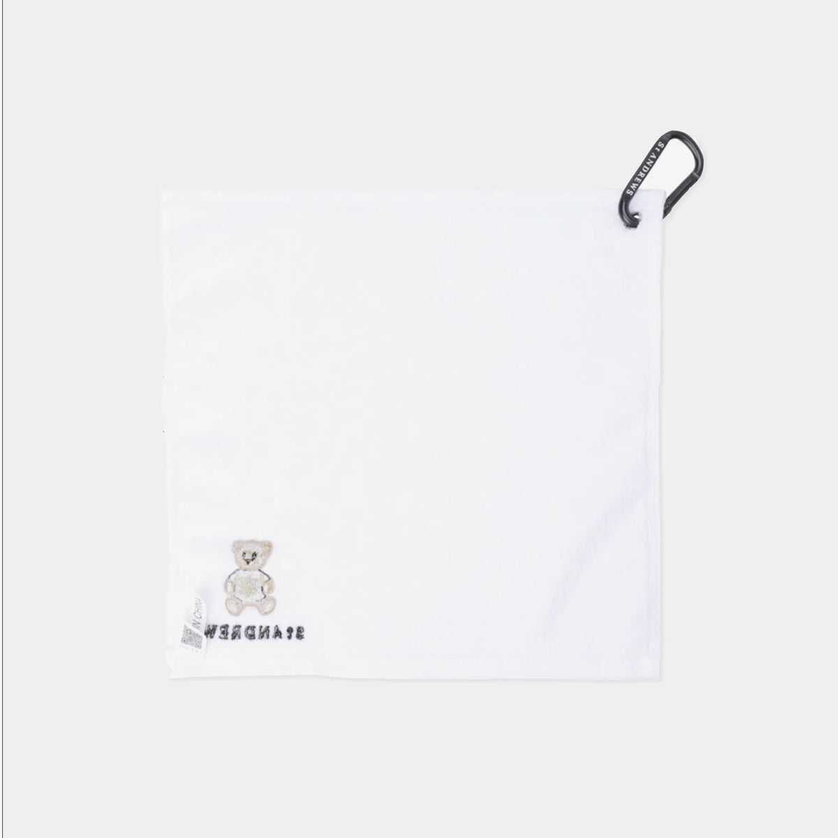 Teddy Bear Embroidered Golf Towel - White - Erthe Golf