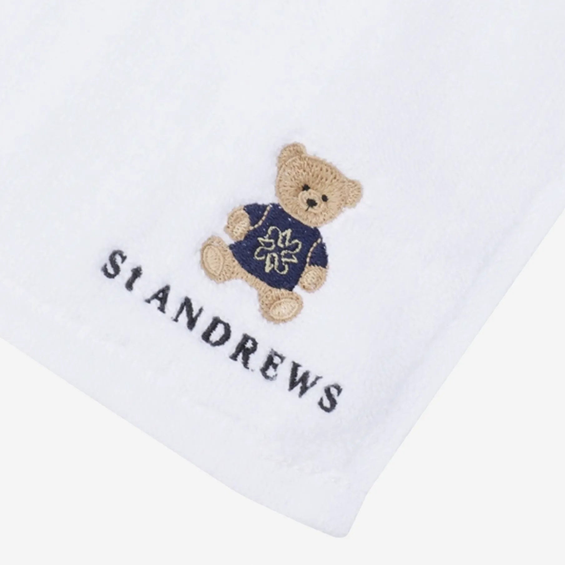 Teddy Bear Embroidered Golf Towel - White - Erthe Golf
