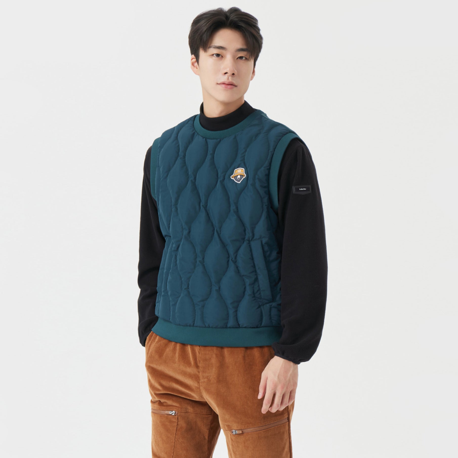 Men's Hybrid Down Vest - Green - Erthe Golf