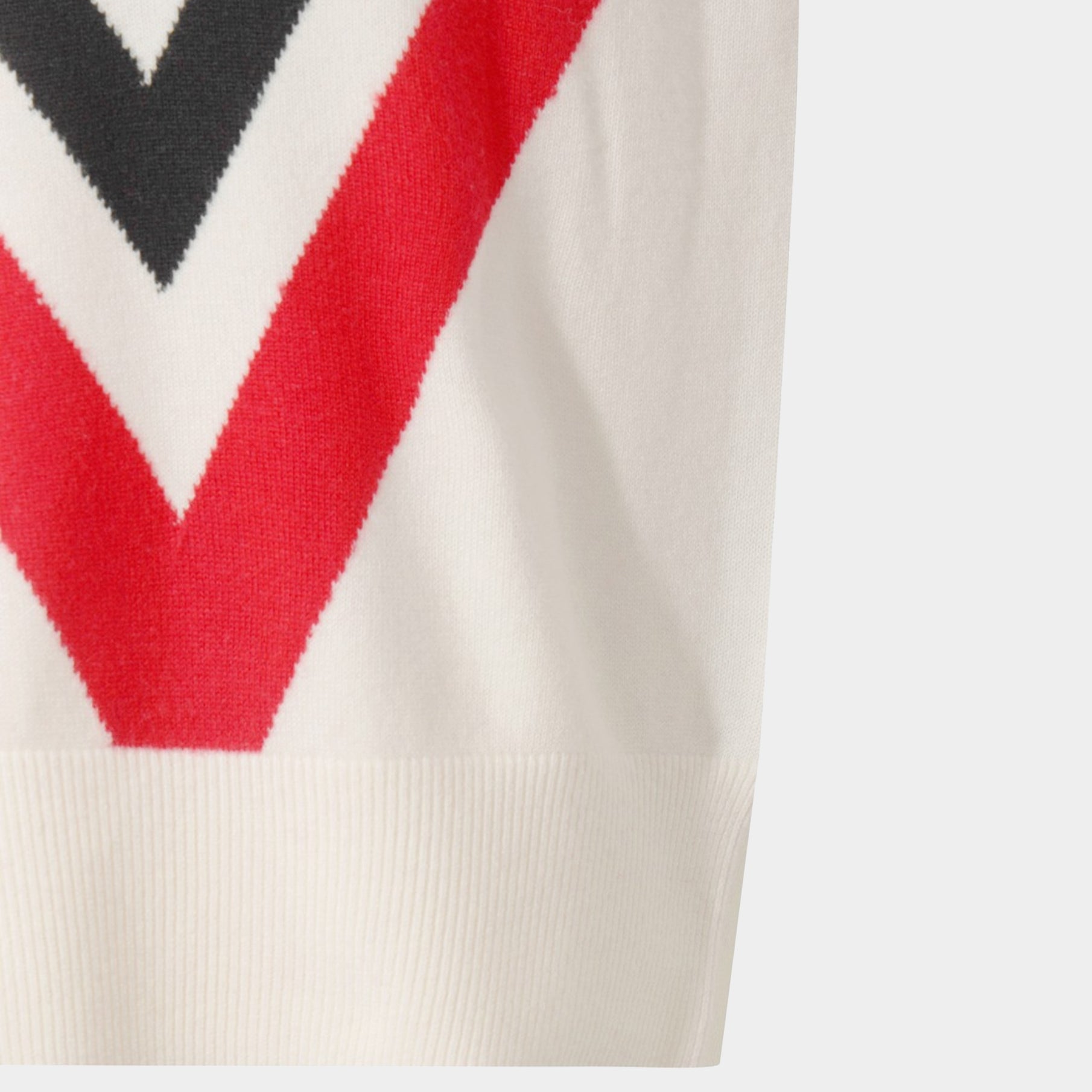 [WAAC X Korea TKR] Women's V Stripe Knit Vest - White - Erthe Golf
