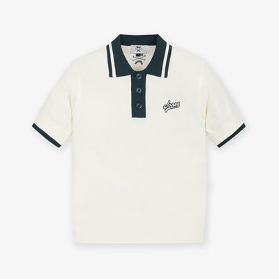 [WAAC x JONES] Women's Knit Polo - White - Erthe Golf