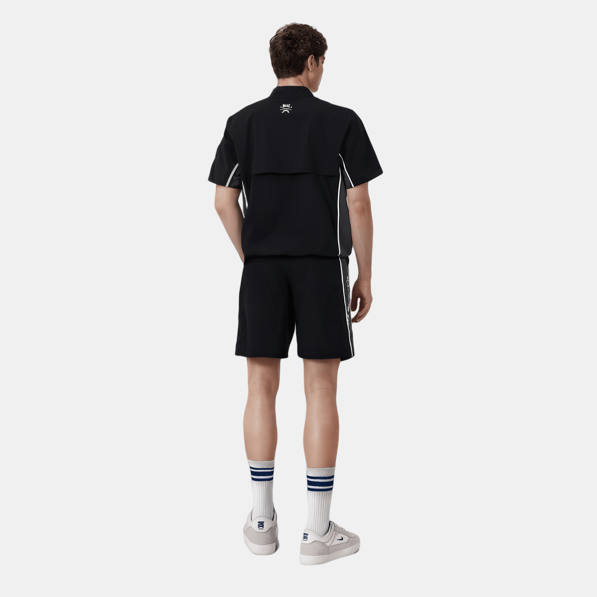 [WAAC x Jones] Men's Stripe Shorts - Black - Erthe Golf