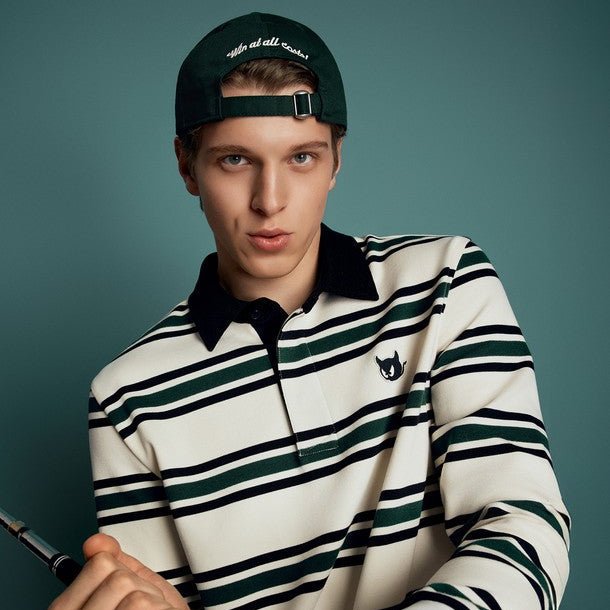 WAAC Men's Stripe Polo - Green - Erthe Golf