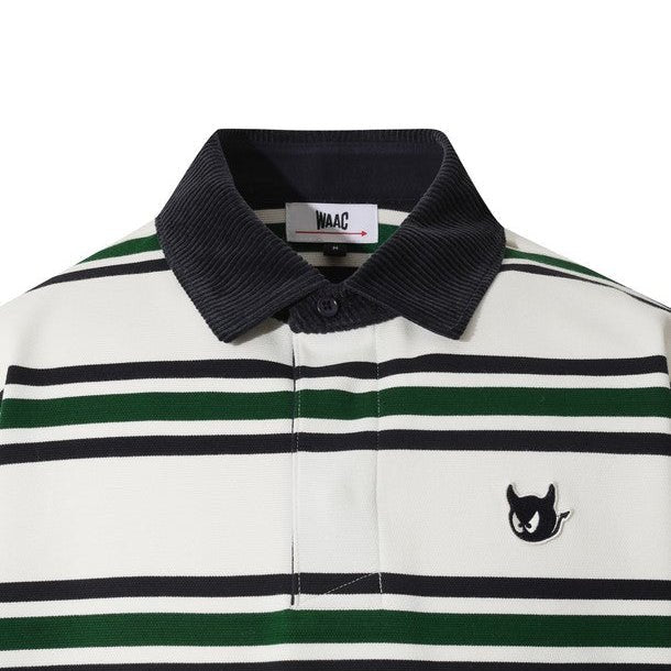 WAAC Men&#39;s Stripe Polo - Green - Erthe Golf
