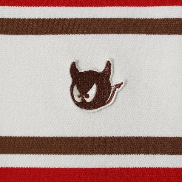 WAAC Men&#39;s Stripe Polo - Red - Erthe Golf