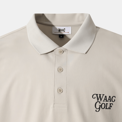[WAAC x KAJIMURA] Men's Collar T-shirt - Beige - Erthe Golf