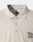 [WAAC x KAJIMURA] Men's Collar T-shirt - Beige - Erthe Golf