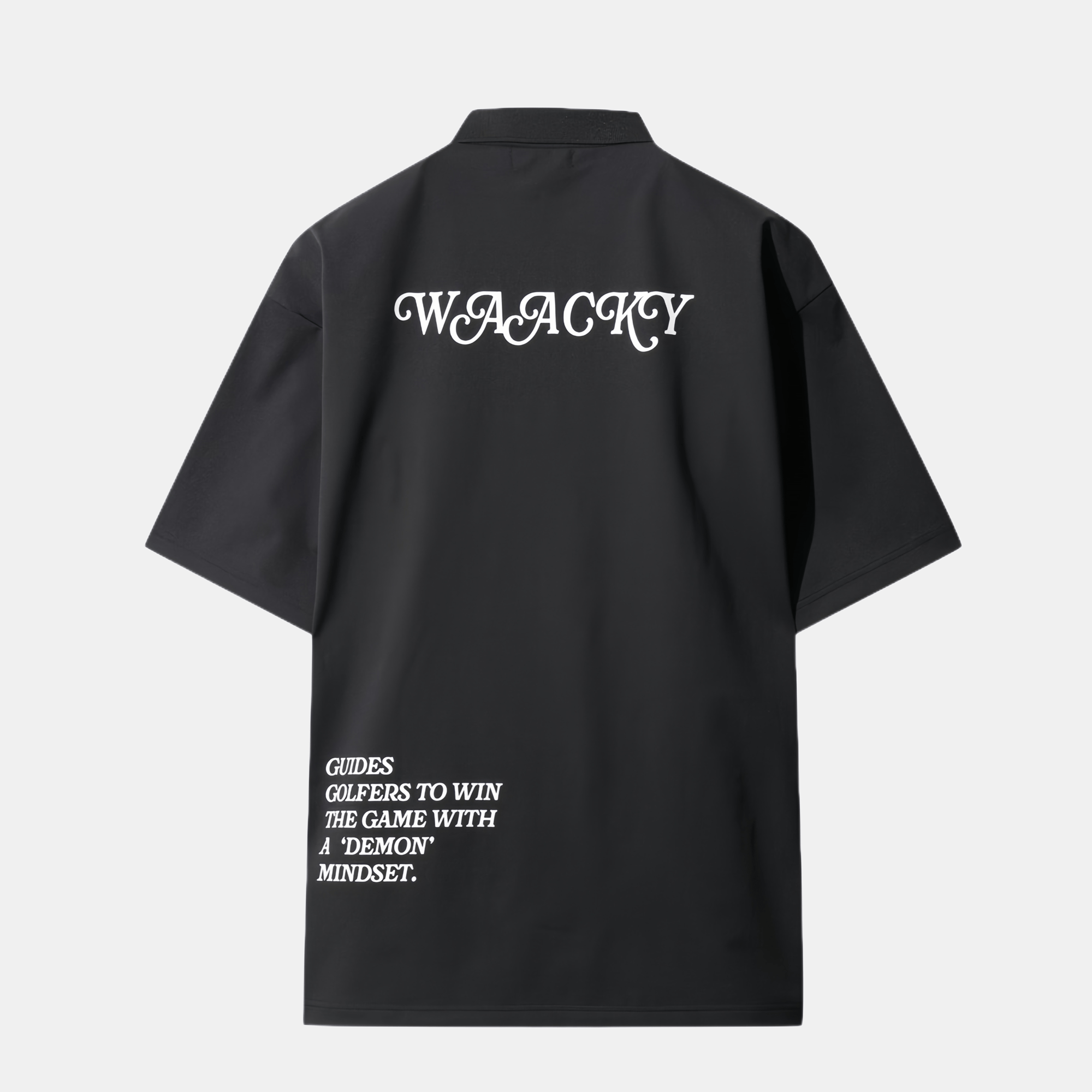 [WAAC x KAJIMURA] Men's Collar T-shirt - Black - Erthe Golf