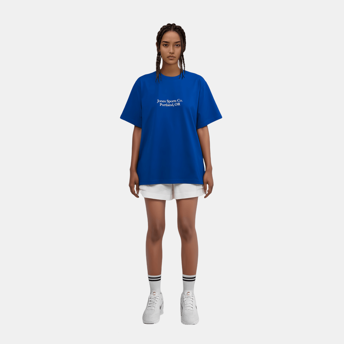 [WAAC x Jones] Unisex Typography T-shirts - Blue - Erthe Golf