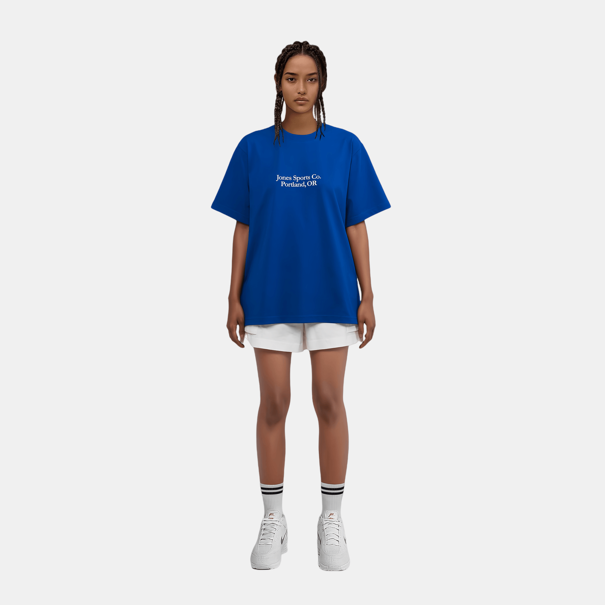 [WAAC x Jones] Unisex Typography T-shirts - Blue - Erthe Golf