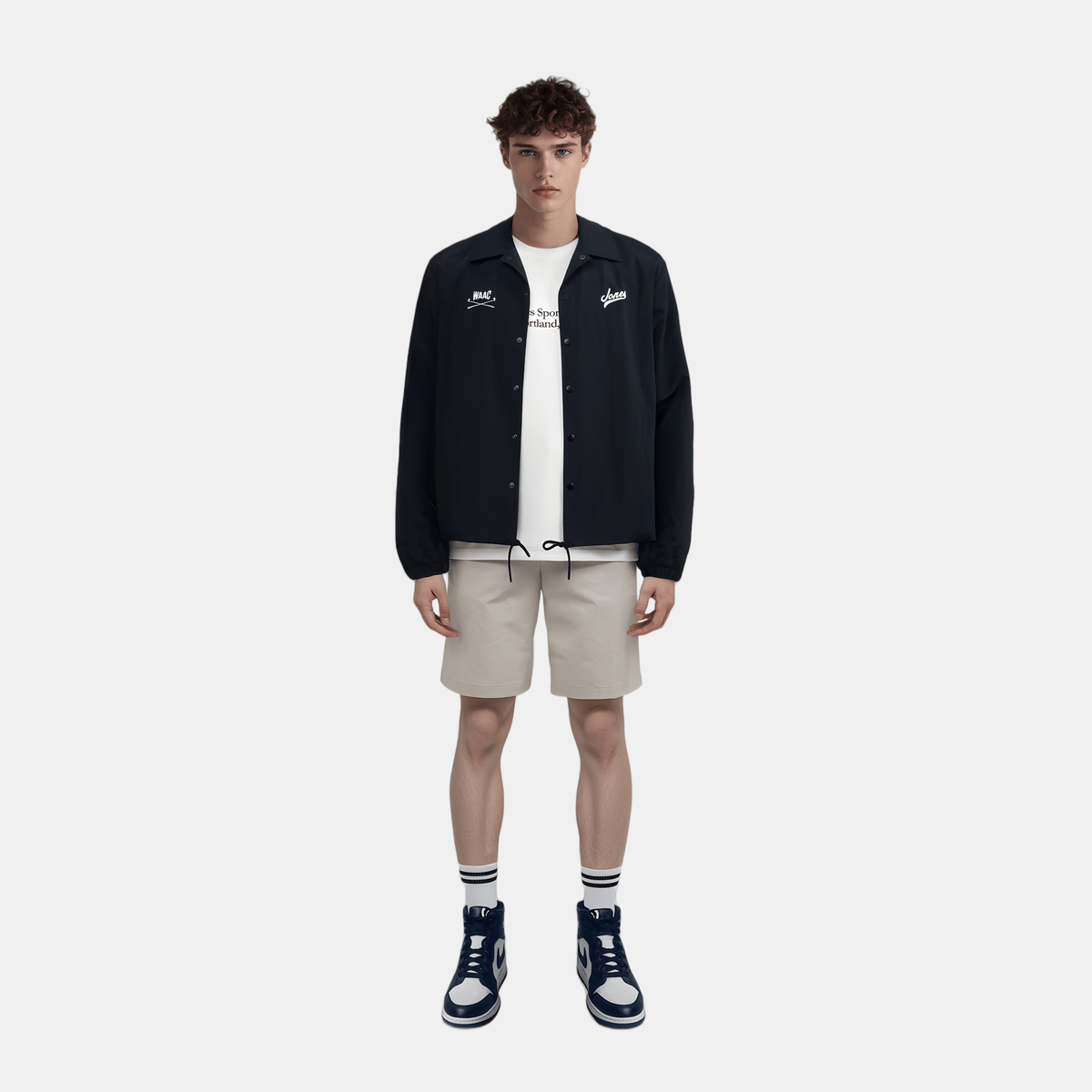 [WAAC x Jones] Unisex Typography T-shirts - White - Erthe Golf