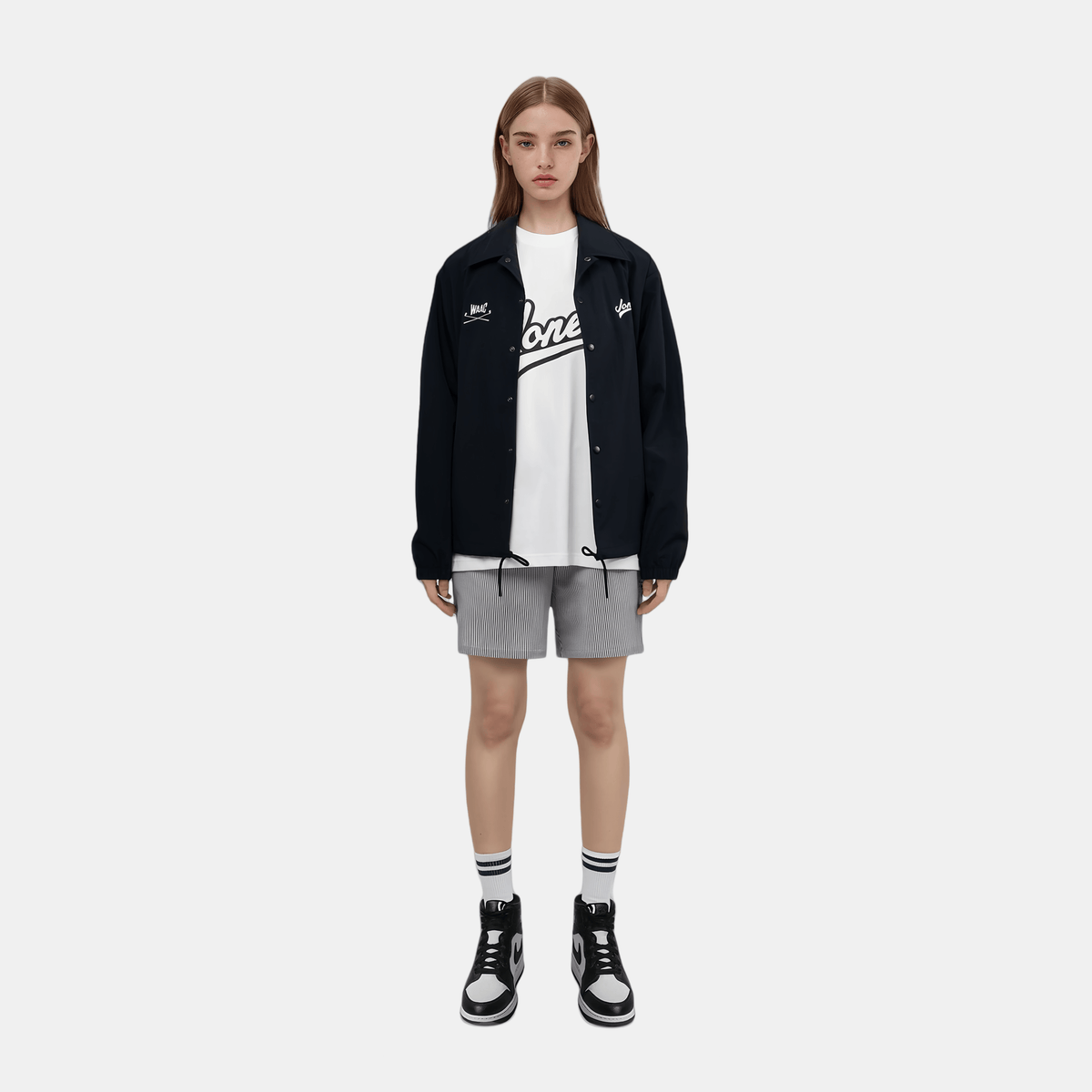 [WAAC x Jones] Unisex Crewneck T-shirts - White - Erthe Golf