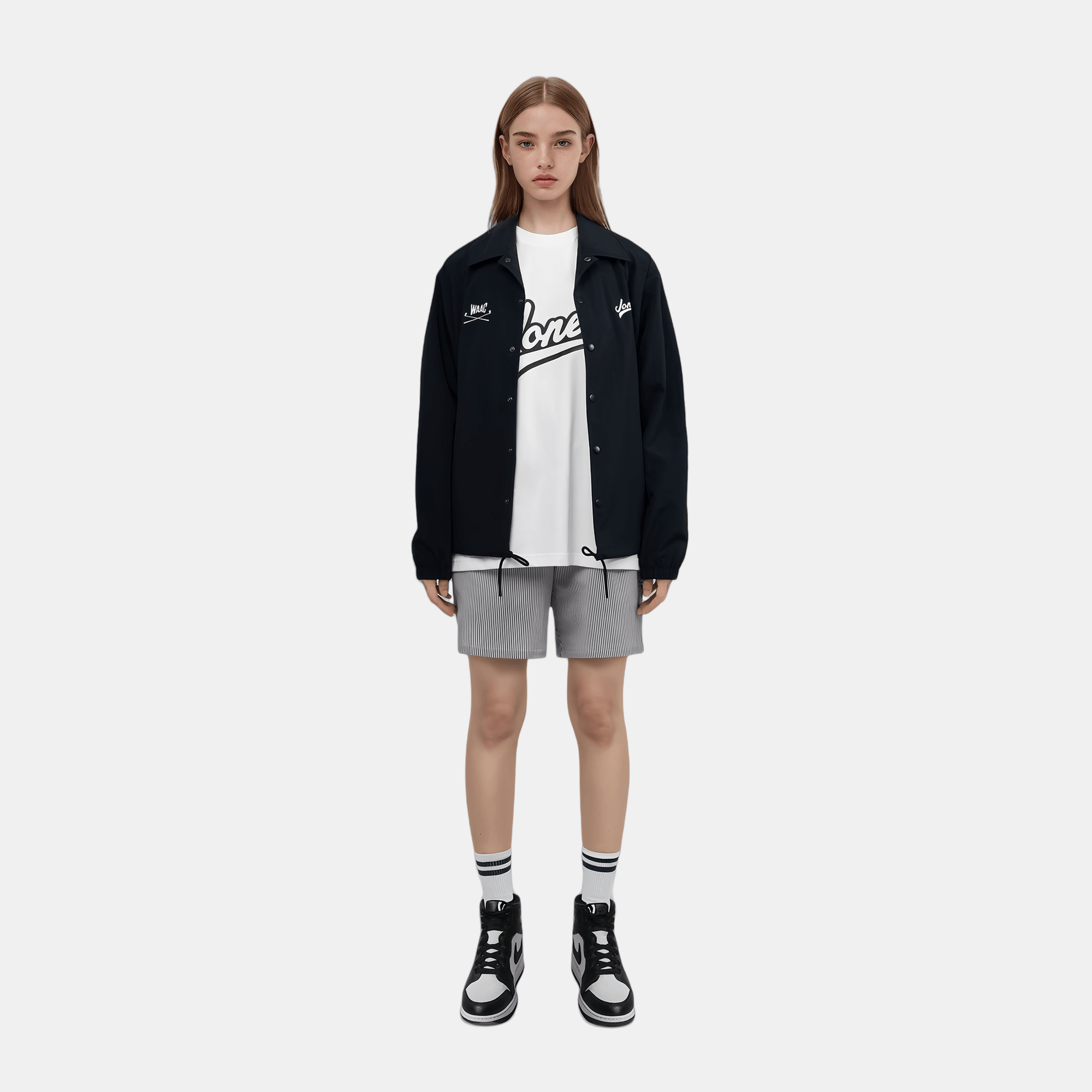 [WAAC x Jones] Unisex Crewneck T-shirts - White - Erthe Golf
