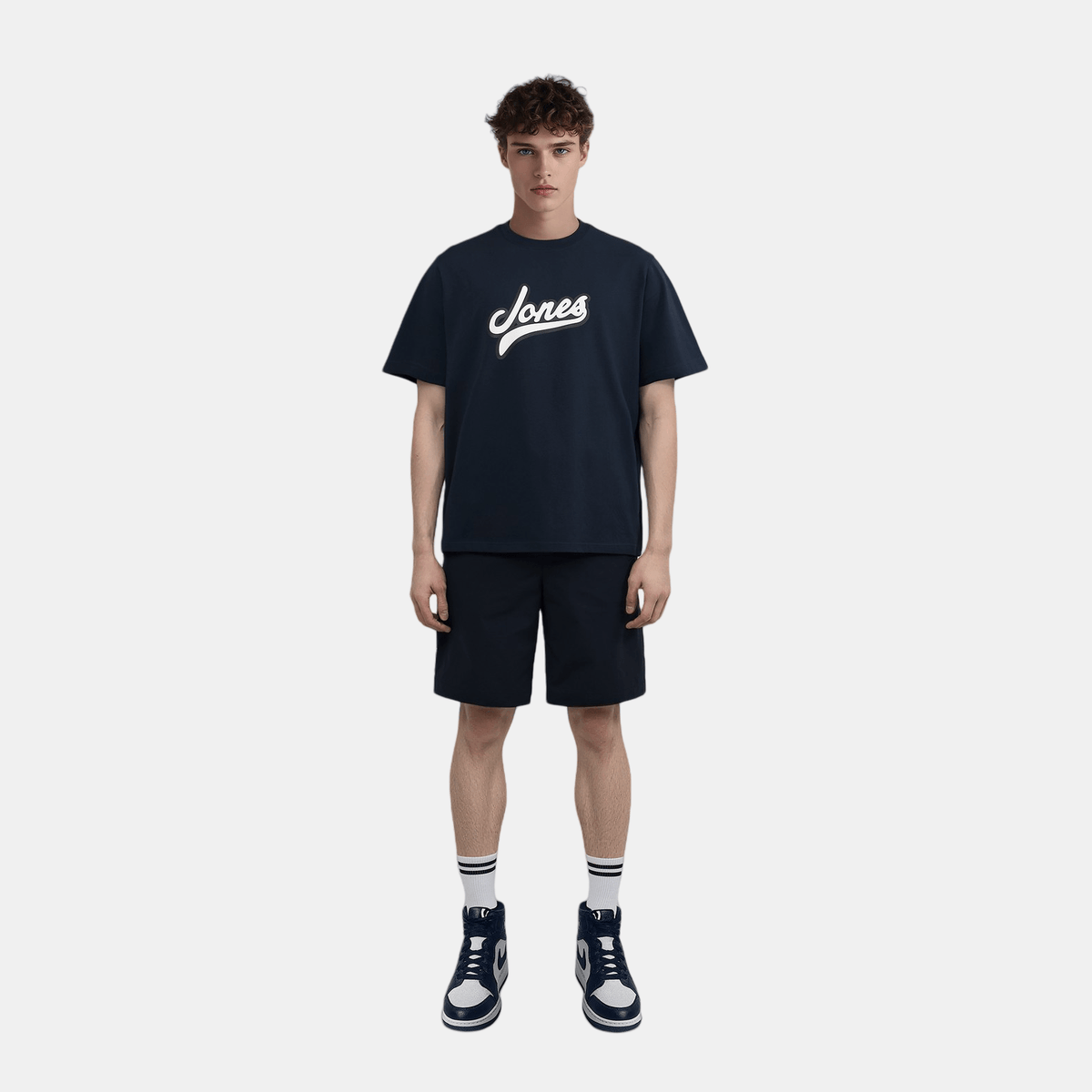 [WAAC x Jones] Unisex Crewneck T-shirts - Navy - Erthe Golf