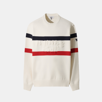 WAAC Men's Crew Neck Sweater - White - Erthe Golf