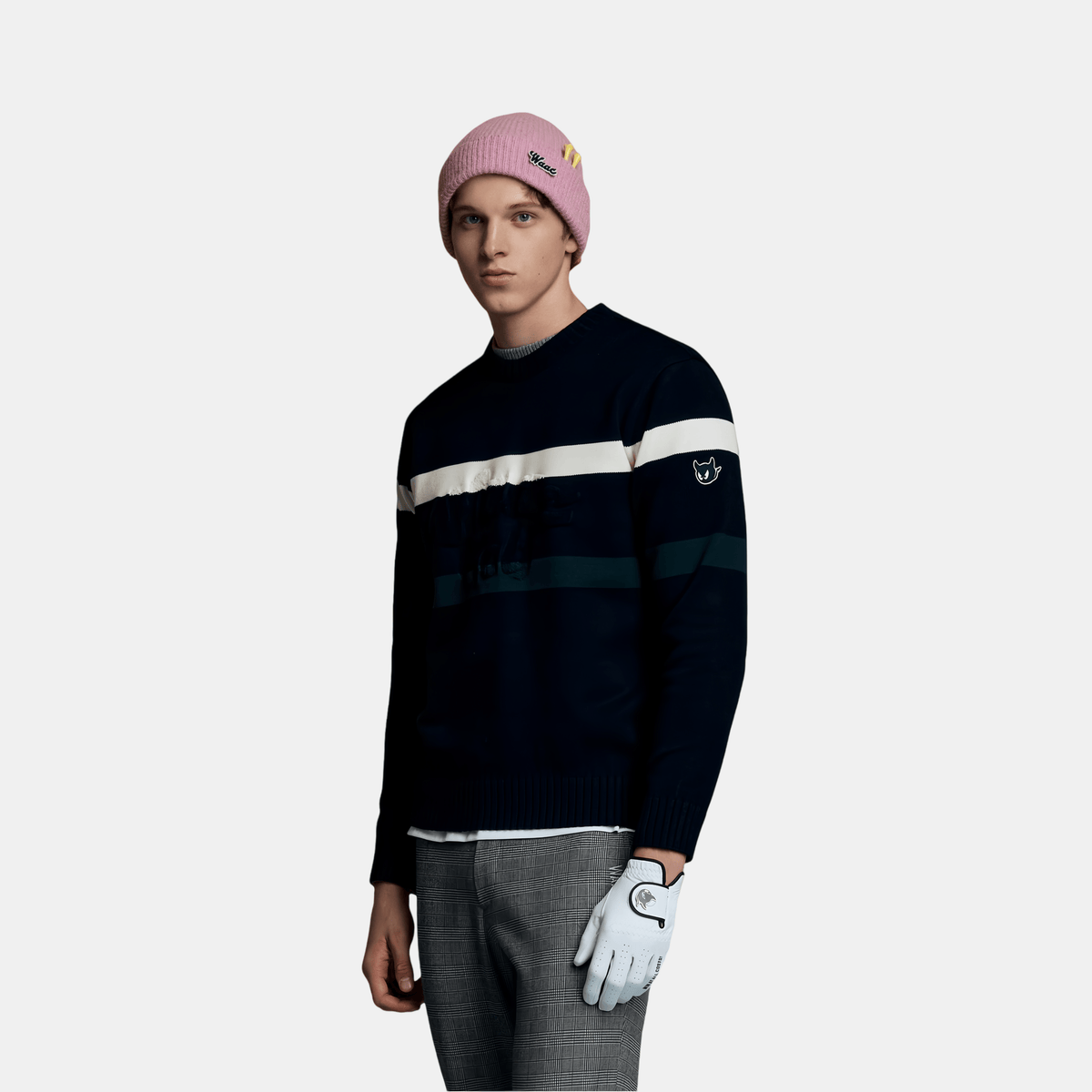 WAAC Men's Crew Neck Sweater - Dark Navy - Erthe Golf