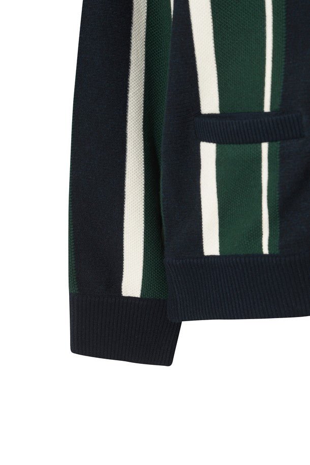 WAAC Men&#39;s Stripe Cardigan - Green - Erthe Golf