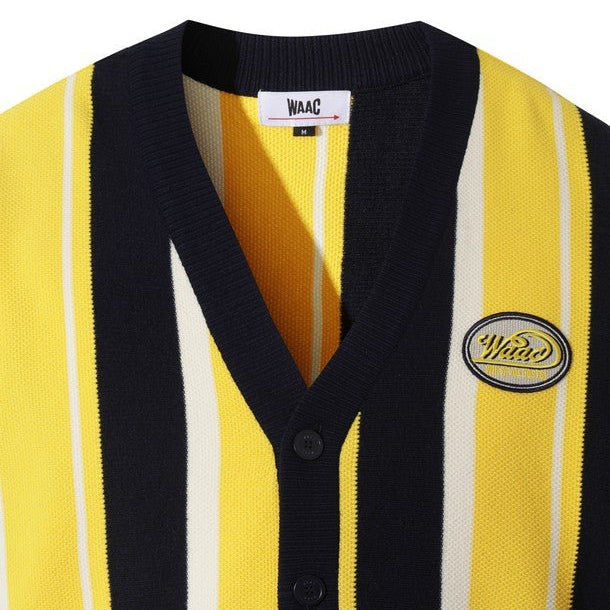 WAAC Men's Stripe Cardigan - Yellow - Erthe Golf