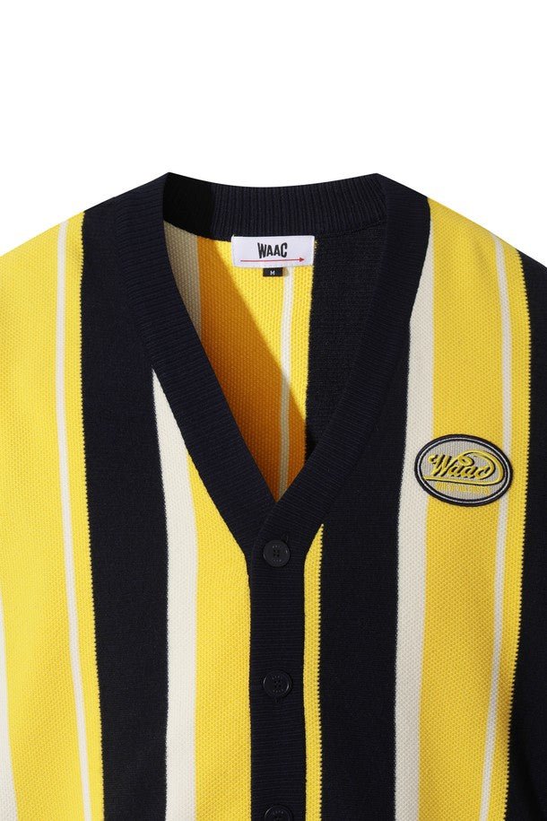 WAAC Men's Stripe Cardigan - Yellow - Erthe Golf