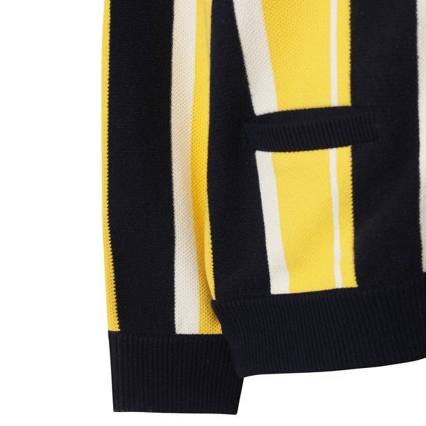 WAAC Men's Stripe Cardigan - Yellow - Erthe Golf