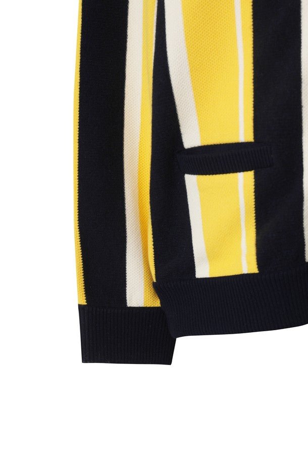 WAAC Men&#39;s Stripe Cardigan - Yellow - Erthe Golf