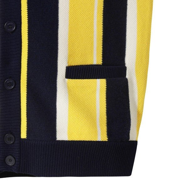 WAAC Men's Stripe Cardigan - Yellow - Erthe Golf
