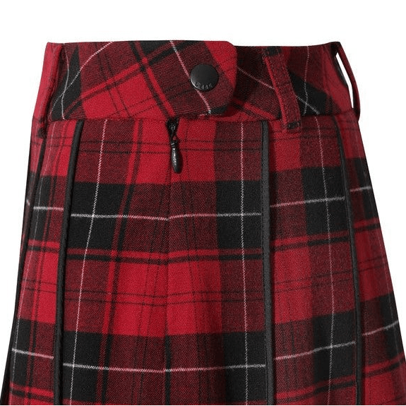 Women's Plaid Skirt - Red - Erthe Golf