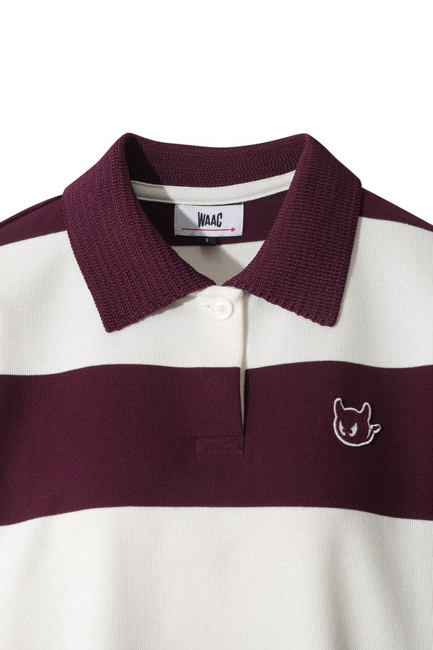 WAAC Women's Stripe Top - Wine - Erthe Golf