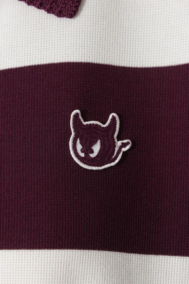 WAAC Women&#39;s Stripe Top - Wine - Erthe Golf