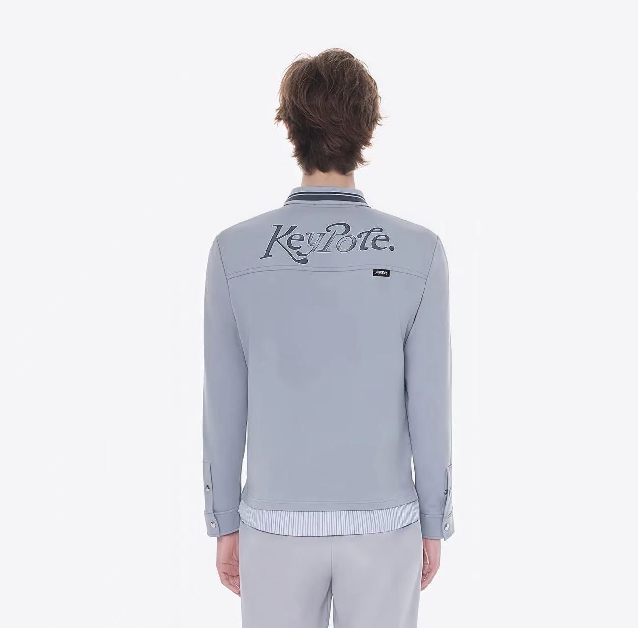 Keypote Men's Long Sleeve Layered Polo - Grey - Erthe Golf