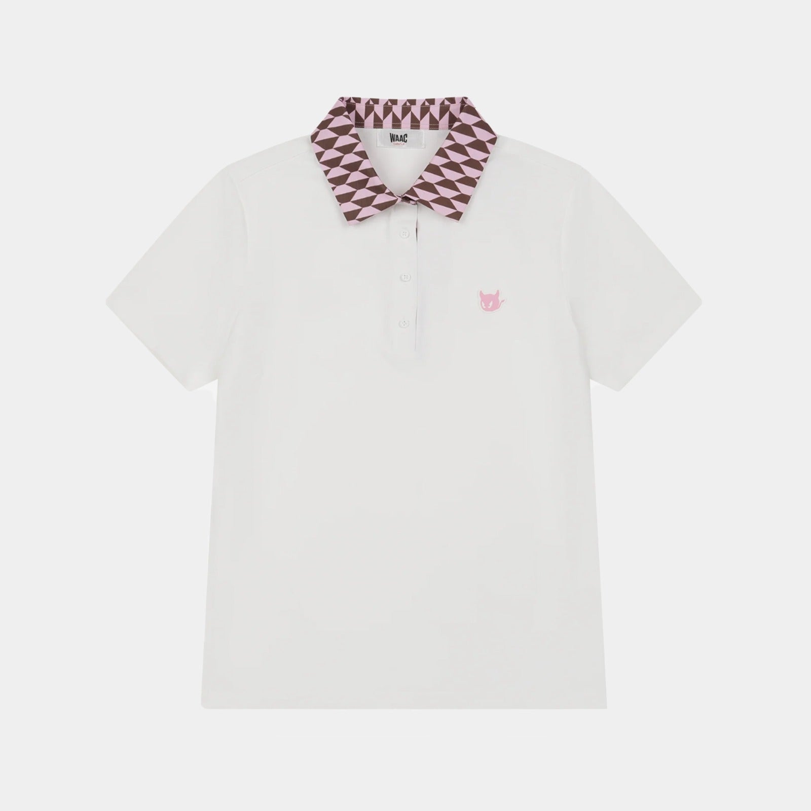 Women's Optic Block Collar Polo - White - Erthe Golf