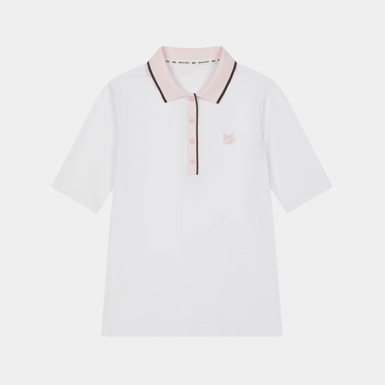 Women's Slim Fit Rib Polo - White - Erthe Golf