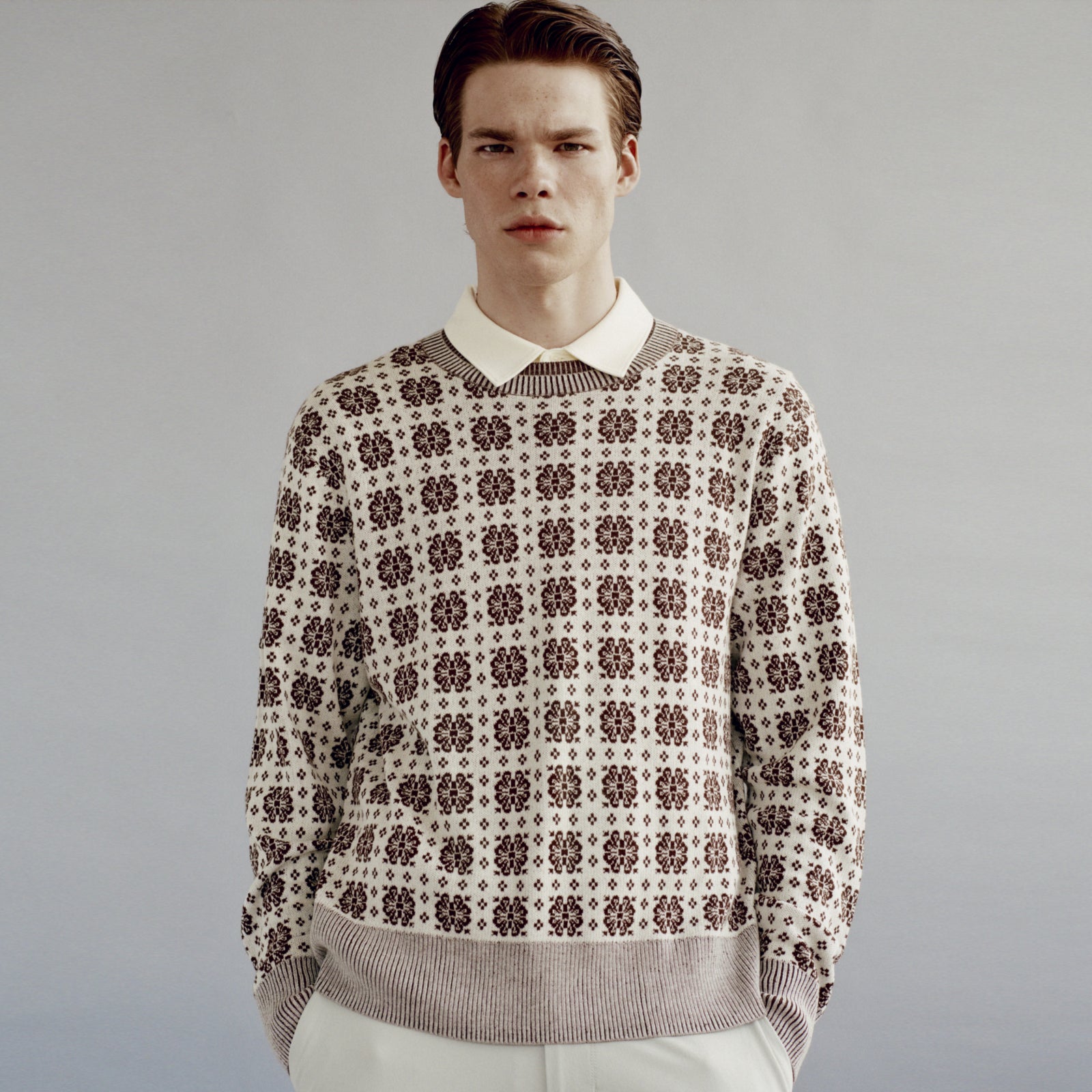 Men's Knit Crewneck - Cream - Erthe Golf