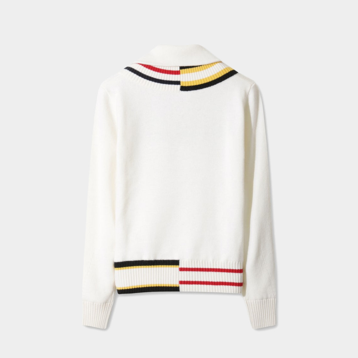 Women's Asymmetrical Rib Quarter - Zip Sweater - Ivory - Erthe Golf