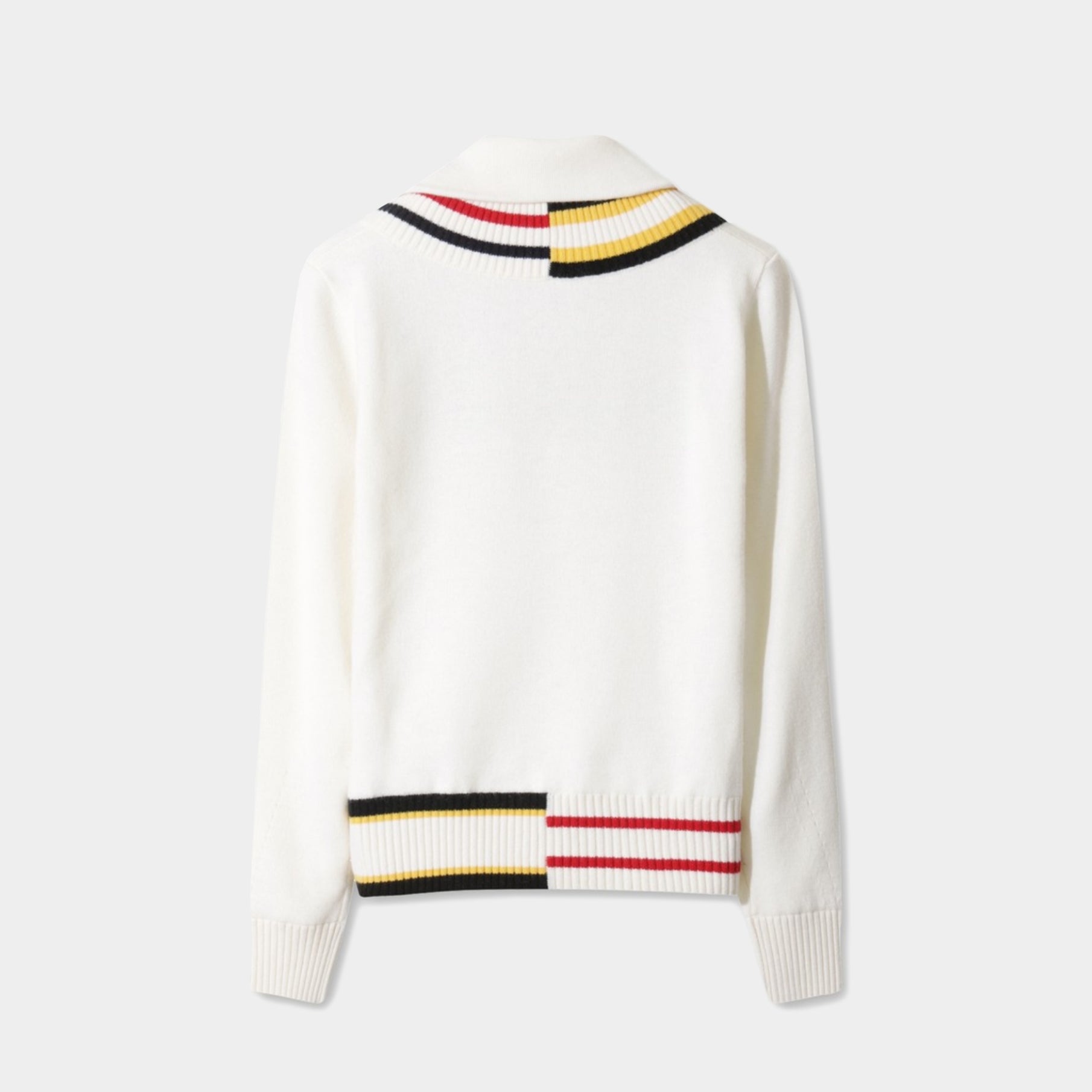 Women&#39;s Asymmetrical Rib Quarter - Zip Sweater - Ivory - Erthe Golf