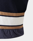 Women's Asymmetrical Rib Quarter - Zip Sweater - Navy - Erthe Golf