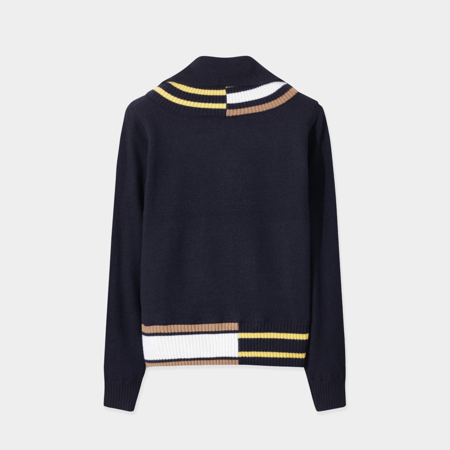 Women&#39;s Asymmetrical Rib Quarter - Zip Sweater - Navy - Erthe Golf