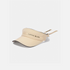 A beige visor hat with &