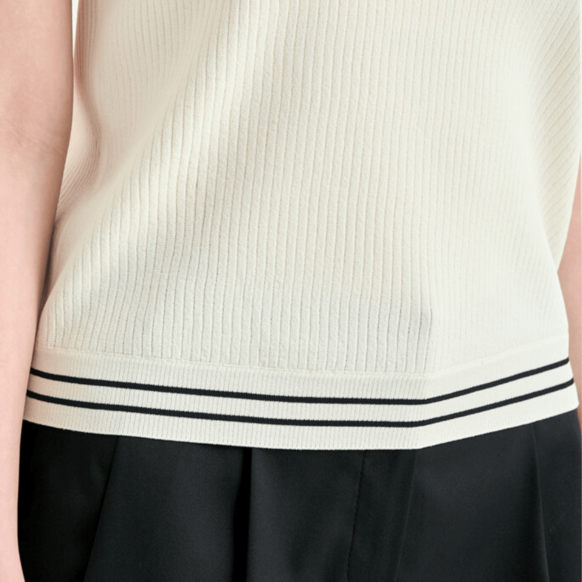 Women's Color - Line Cap - Sleeve Knit - Ivory - Erthe Golf