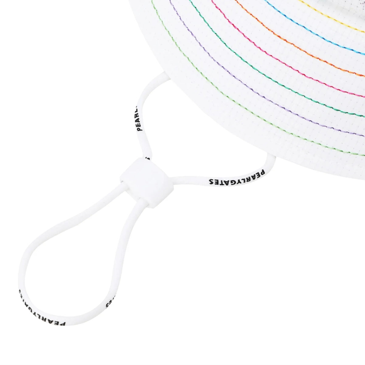 Women's Color - Stitch Bucket Hat - White - Erthe Golf