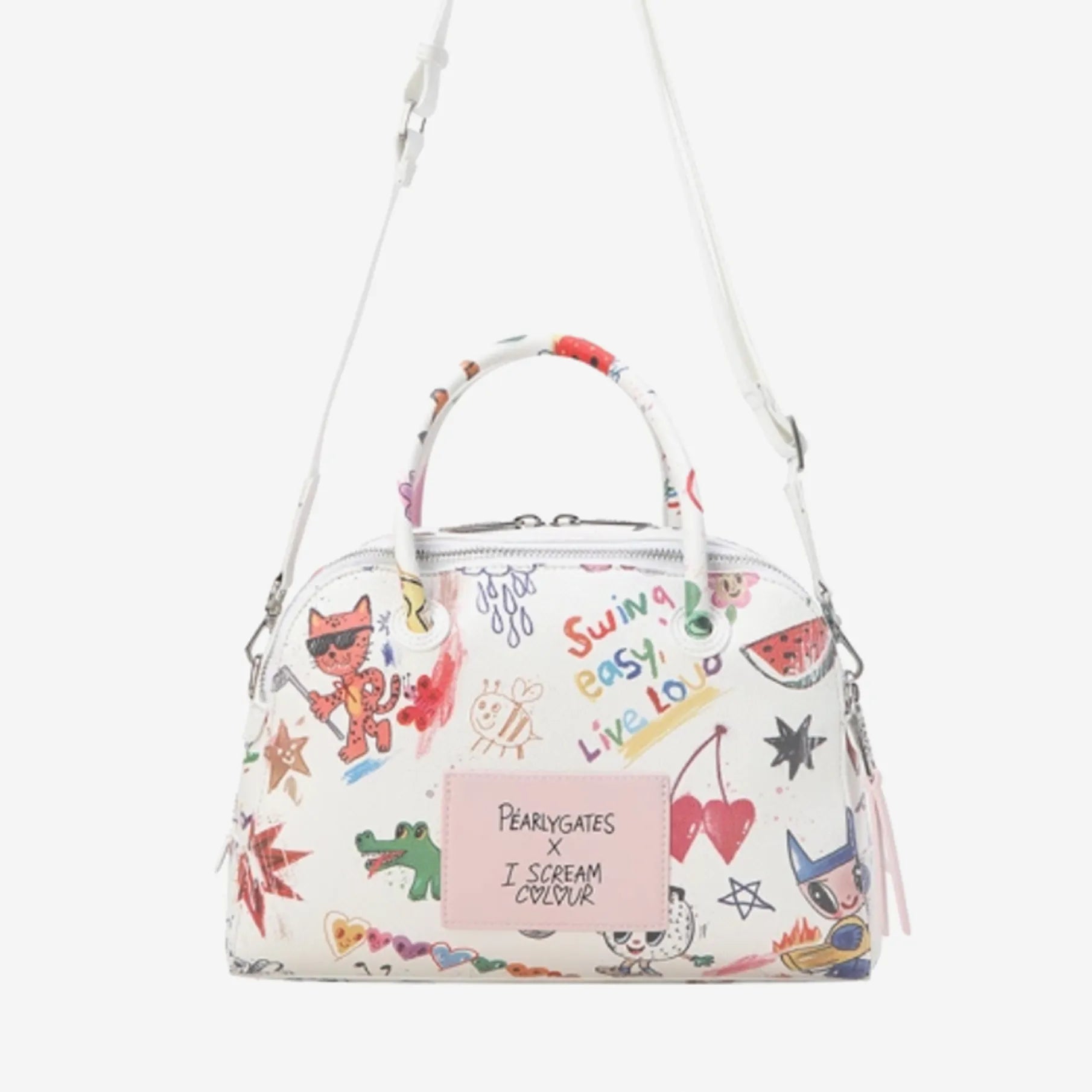 Women's Crack Art Tote Bag - White - Erthe Golf