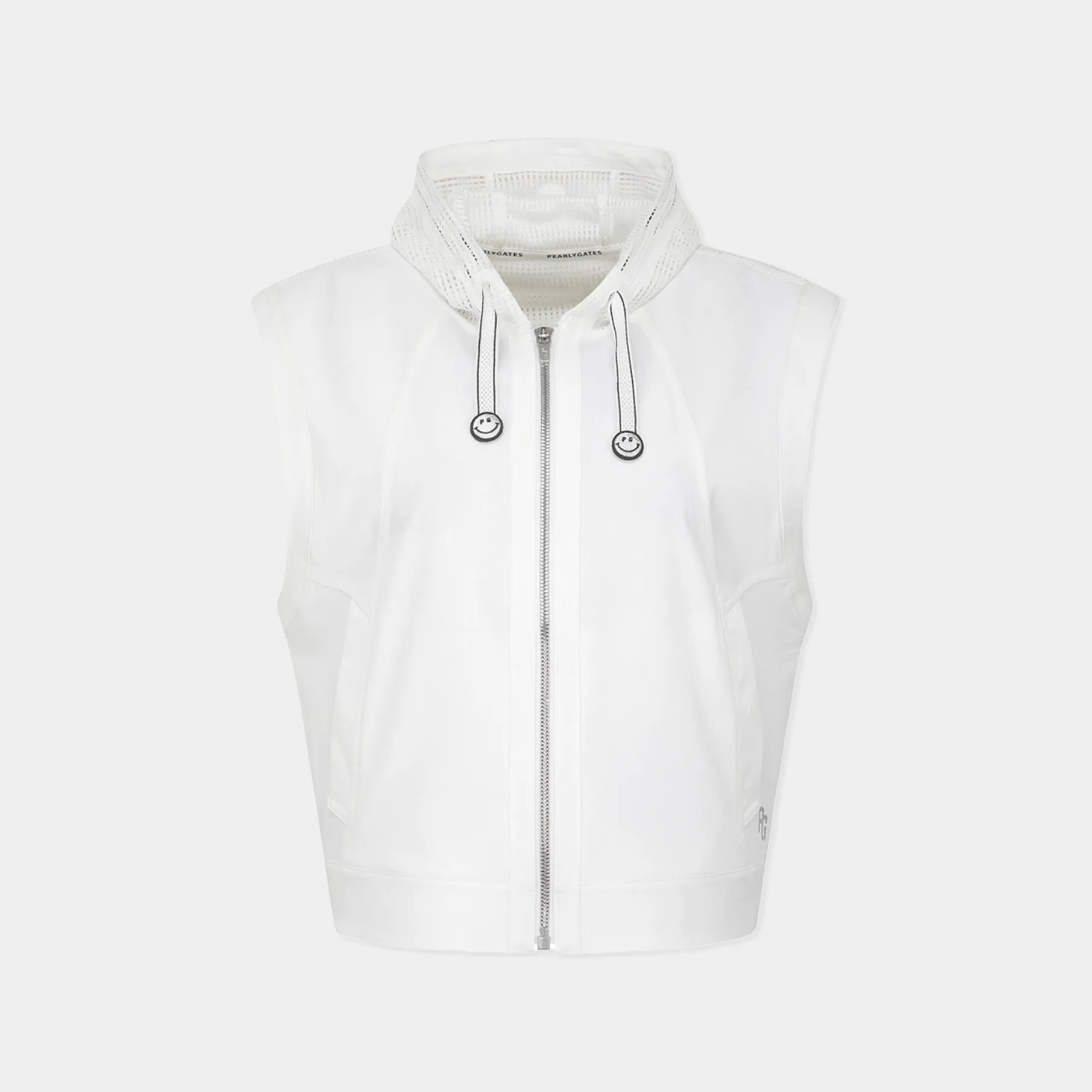Women's Crochet Hooded Vest - White - Erthe Golf