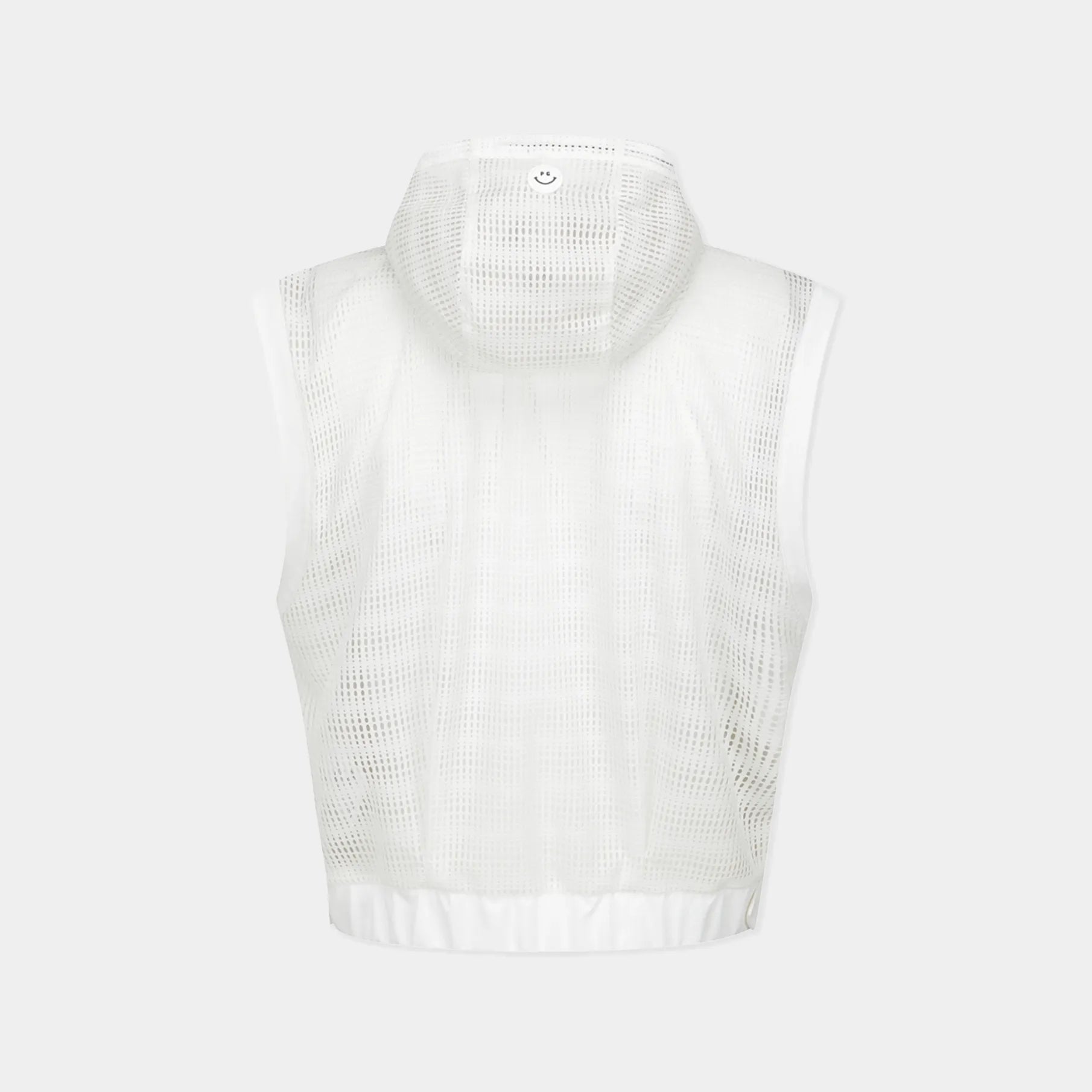 Women's Crochet Hooded Vest - White - Erthe Golf
