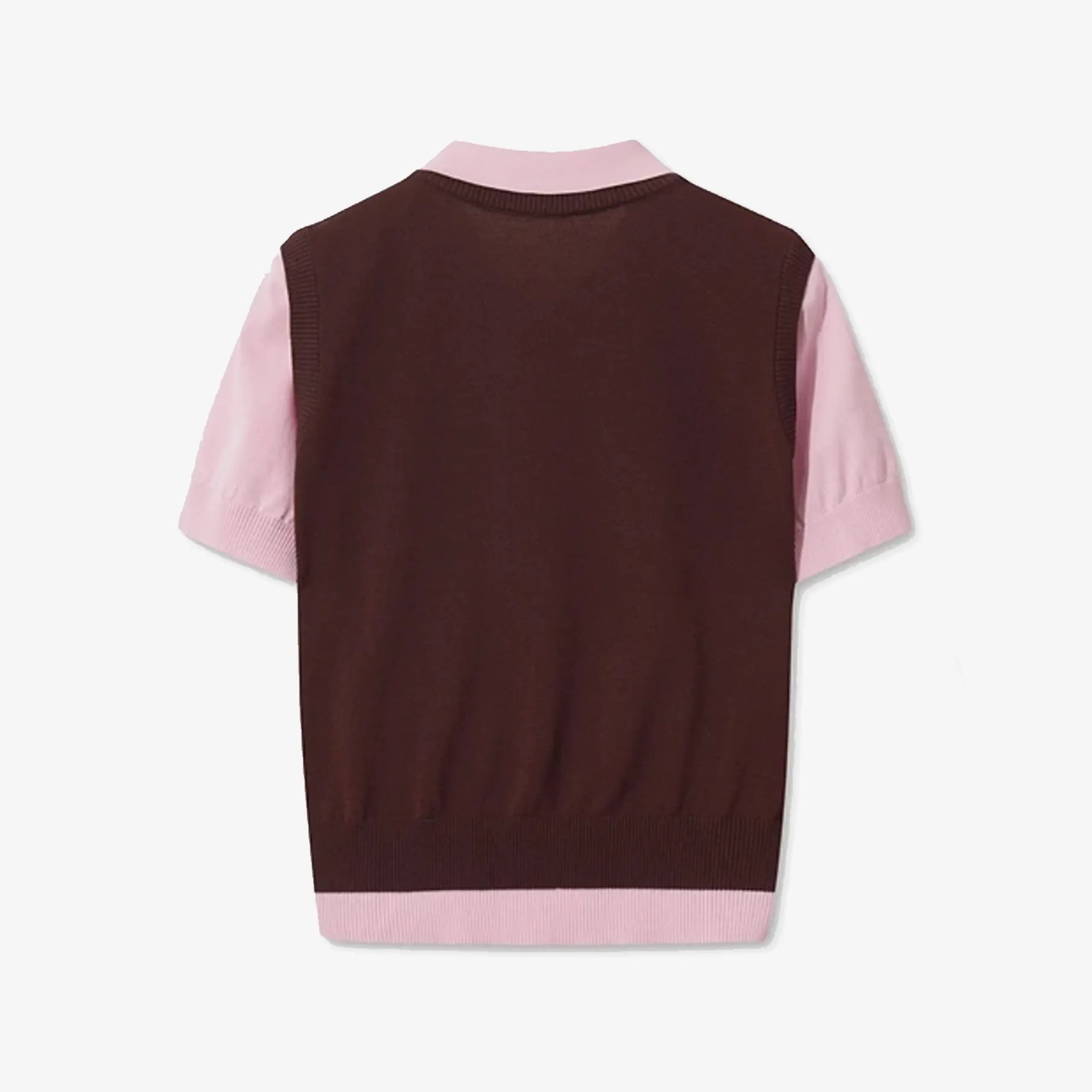 Women's Faux - Layer Knit Polo - Dark Brown - Erthe Golf