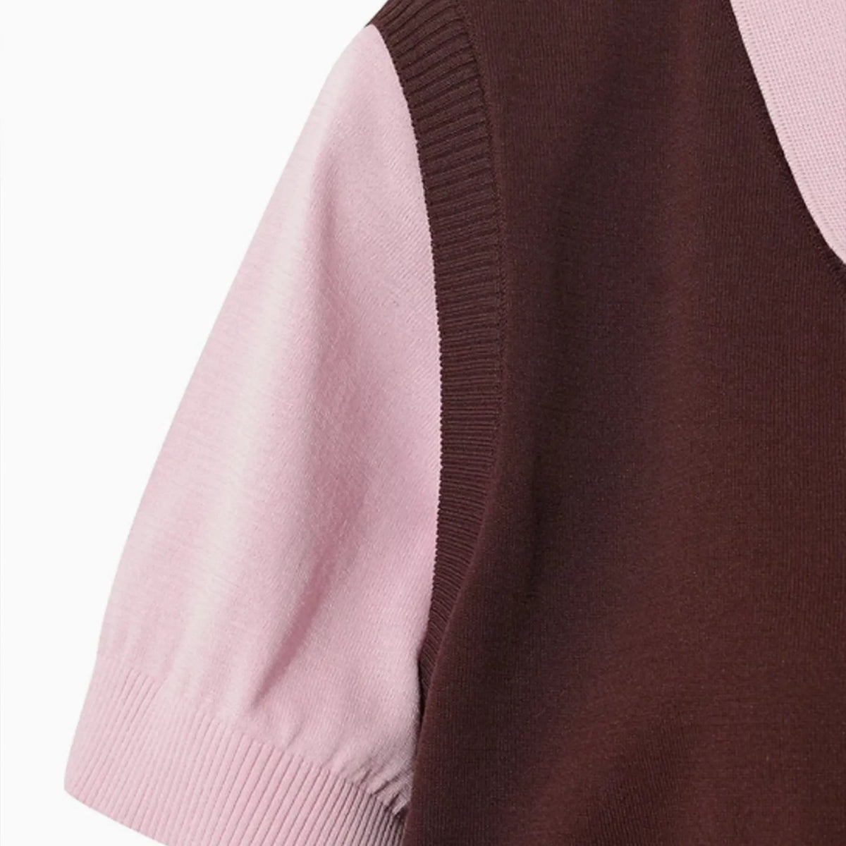 Women's Faux - Layer Knit Polo - Dark Brown - Erthe Golf