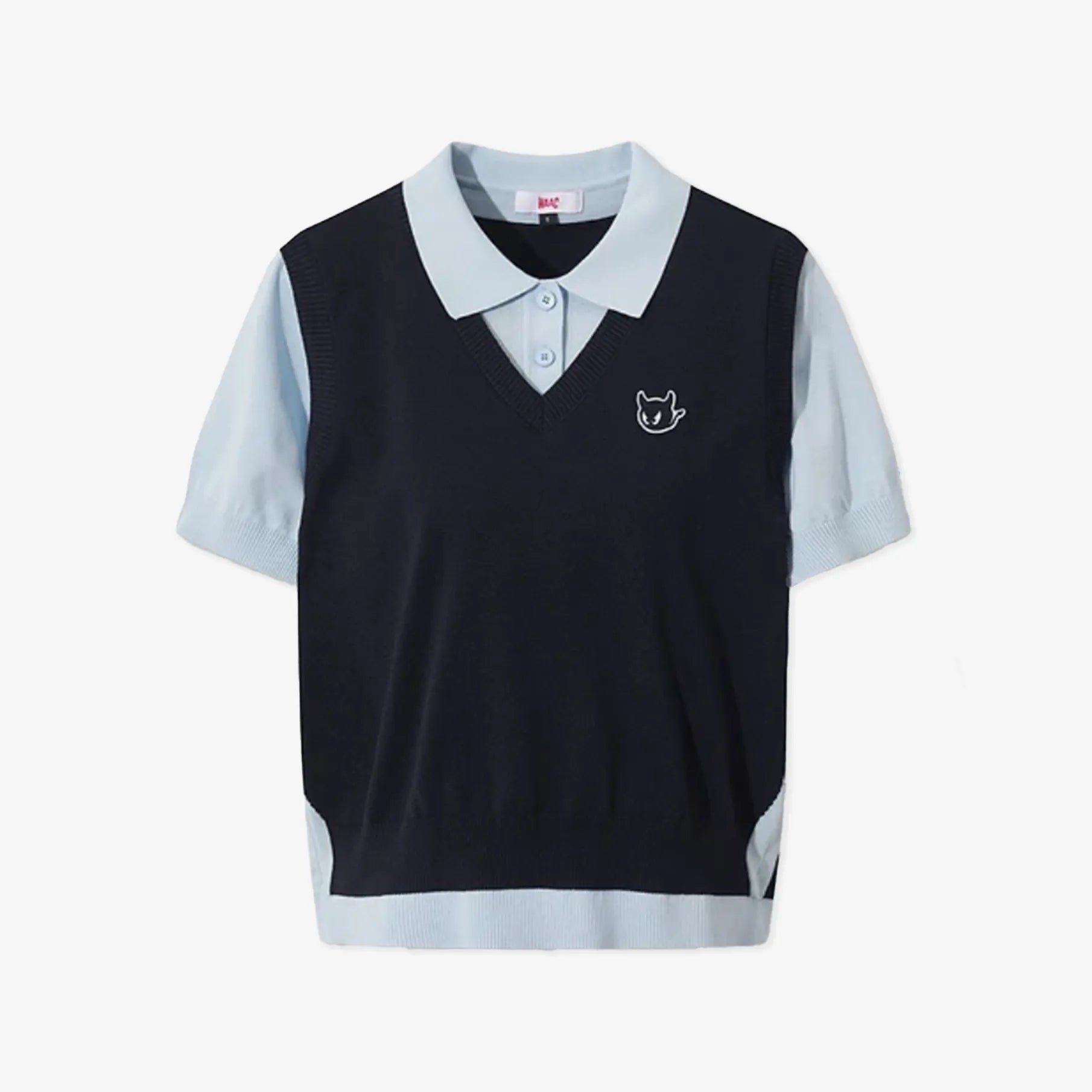 Women's Faux - Layer Knit Polo - Dark Navy - Erthe Golf
